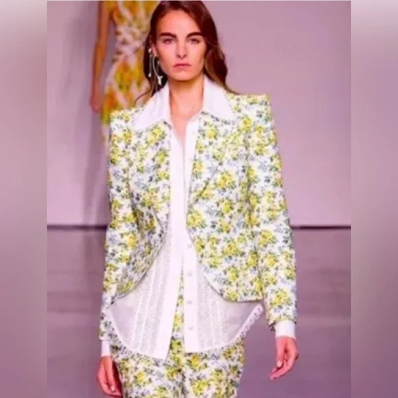 Zimmermann Floral Tailored Blazer AU 1 (US 4) Structured Spring Jacket - Picture 1 of 11